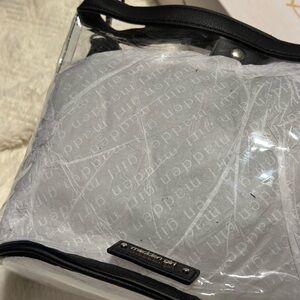 Madden Girl Black and Clear Shoulder Bag with Black Card Holder